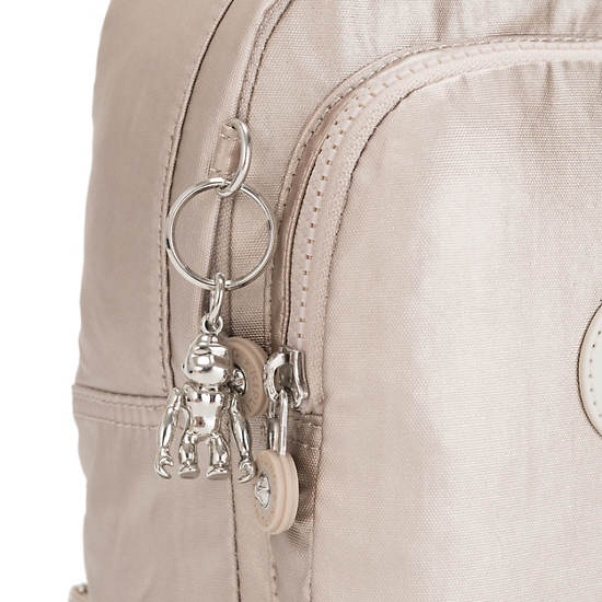 Sacs À Dos Kipling Delia Compact Metallic Convertible Beige | FR 1657TC